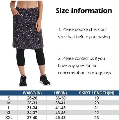 חצאית צנועה של Hokoyi עם חותלות מחוברות לנשים אימון אורך ברך שחייה מכנסי קפרי עם 2 כיסים
