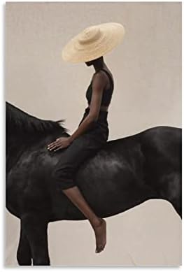 מינימליסטי פוסטרים מופשט אמנות אפריקאי אמריקאי על סוסים בד קיר אמנות חדר קישוט אסתטיקה קיר ציורי מתנות