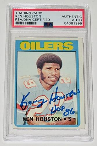 קן יוסטון חתימה 1972 Topps 78 כרטיס כדורגל - HOF 1986! - כרטיסי כדורגל עם חתימה של NFL