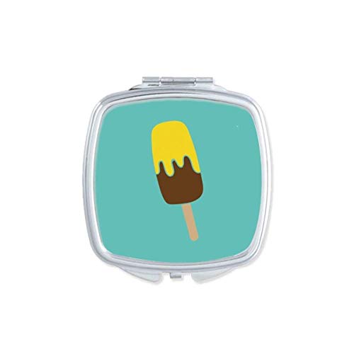 צהוב חום שוקולד מתוק קרח מראה נייד קומפקטי כיס איפור כפול צדדי זכוכית