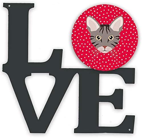 אוצרות קרולין5138וולב אוקיקט חתול אהבה מתכת קיר יצירות אמנות אהבה, אדום,