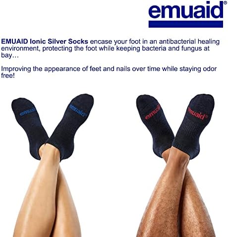 ערכת פרימיום של פטריית ציפורניים של EmuaidMax - EmuaidMax חוזק מקסימלי עם גרביים יוניים מכסף & Emuaid First Probiotic