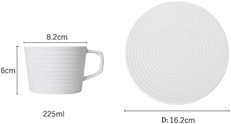 מעגל MJWDP קווי ורטנים לבנים כוס תה קפה קפה וכוס צלוחית סגנון אירופי