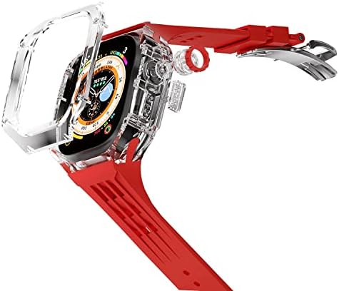 תיק ערכת Mod שקוף של Dyizu עבור Apple Watch 49 ממ פס ספורט גומי לסדרת IWatch Series Ultra 8 Silicone