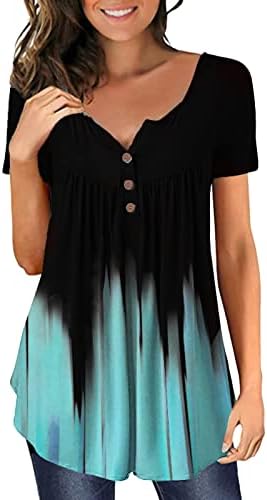 טרנדי מקרית קצר שרוול יומי מוצק רופף מתאים חולצות לנשים חולצות קל משקל כיכר צוואר קיץ