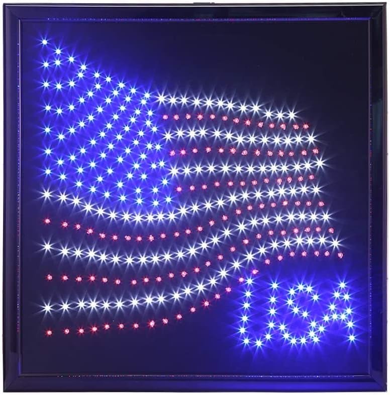 רוד איילנד חידוש 14 x 18 אינץ 'דגל אמריקאי שלט מואר