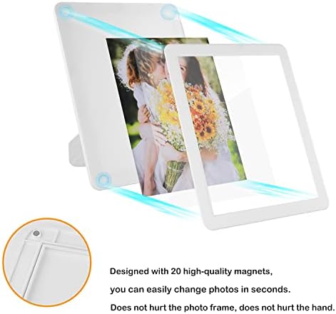 LED Cololly 8x10 מסגרת תמונה לבנה עם אור, גלריית קיר או מסגרת צילום שולחן עבודה 8 על 10 אינץ ', מתאימה ליום הולדת,