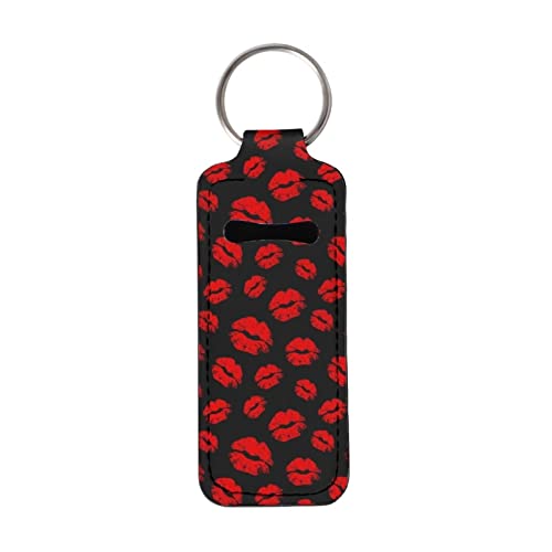 שפתיים אדומות דפוס שפתיים מחזיק מפתחות שפתון מחזיק מחזיקי מפתחות קליפ על שרוול מחזיק מפתחות מחזיק מפתחות מגן