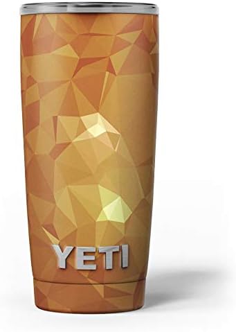 עיצוב Skinz כתום Geometric V15 - ערכת גלישת ויניל מדבקות עור תואמת לכוסות הכוס של Cooler Cooler של Yeti Rambler