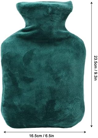 בקבוק מים חמים, 1000 מל אנטי סקאלד שקית מים חמים חמודה אנטי להחליק כניסה כפולה ירוקה כהה עם