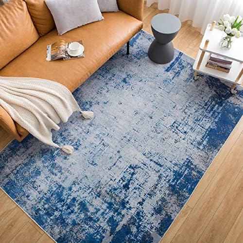 שטיחים שטחיים לסלון, 5x7 בול כהה/אפור שטיח אזור מופשט מודרני, שטיחים גדולים ללא שטיפה לחדר אוכל