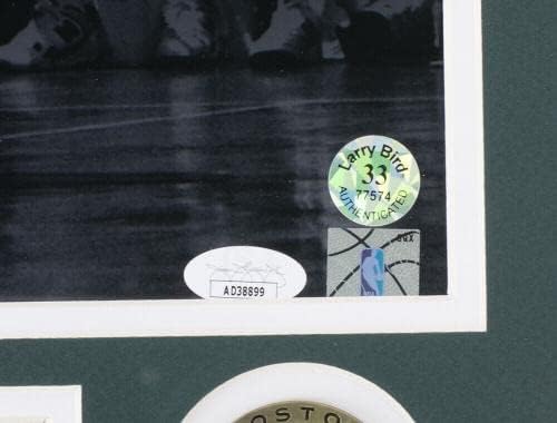 לארי בירד חתום על בוסטון סלטיקס 16x20 נגד דומיניק וילקינס צילום JSA - תמונות NBA עם חתימה