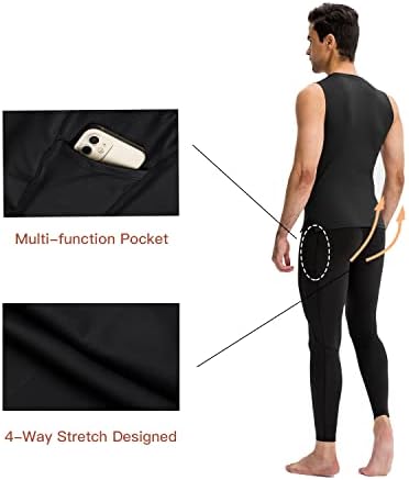 מכנסי דחיסה של קוויריר 3 חבילה לגברים חותלות אתלטיות פעילות עם כיסים המריצים מכנסי אימון רכיבה