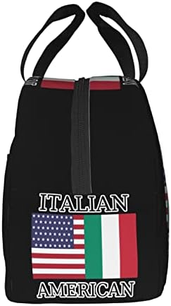 SWPWAB דגל אמריקאי איטלקי לשימוש חוזר נייד ניידים מעבה שקית בנטו מבודדת לגברים ונשים כאחד