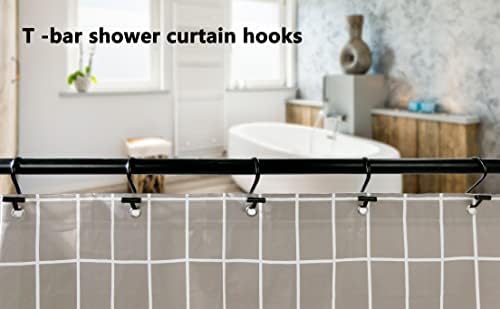 ווילון מקלחת מתכת ווים, טבעות וילון מקלחת בצורת חלודה עמידות בפני חלודה, ווים מקלחת לחדר אמבטיה, ווים מקלחת