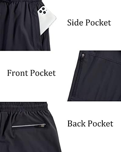 מכנסי מסלול קלים לגברים מכנסי הליכה מהירים של מכנסי טיול עם כיסי רוכסן