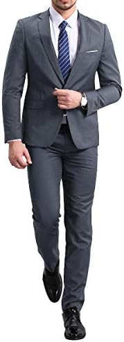 יפושי חליפה רזה בכושר 2 חלקים לגברים כפתור אחד טוקסידו מזדמן / רשמי / חתונה