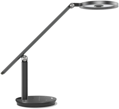 מנורת שולחן לד אור טבעי למשרד ביתי, עמעום אוטומטי אור שולחן אכפתי לעין, מנורת שולחן זרוע נדנדה
