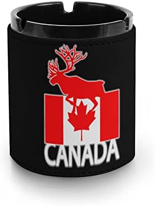 דגל איילים קנדה מצחיק פו עור מאפרה סיגריות מגש אפר סיגריות לקישוט רכב למשרד ביתי