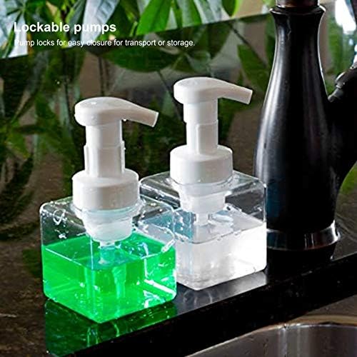 4 יחידים מקצרים מתקן סבון בקבוק נוזל הניתן למילוי 250 מל מיכל בקבוק משאבת פלסטיק צלול למשאבת אמבטיה בית