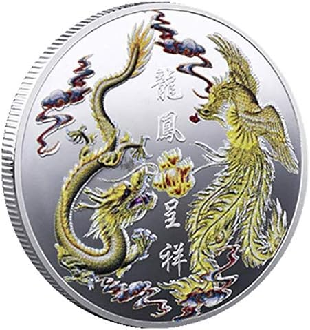 מטבע פיניקס דרקון מסורתי סיני, מטבע איסוף תגיות זיכרון למזל טוב וברכה