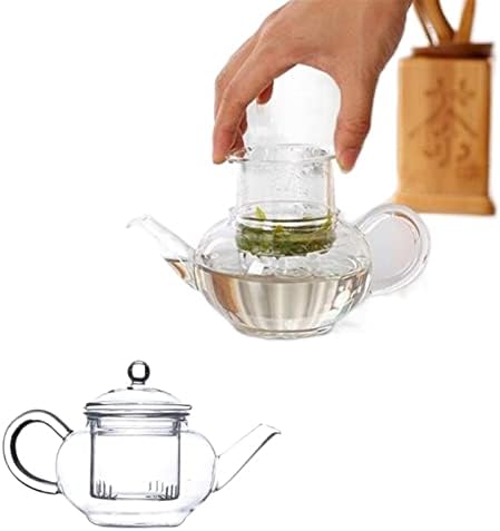 קומקום שקוף, קומקום זכוכית עם סיר צמחים של תה פרחי קפה, מתנת קומקום עמידה
