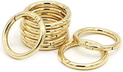 קרבינר עגול בטופלין, טבעת קרבינר זהב מתכת O קטעי טריגר טבעת לאבזם מפתחות, תיקים, ארנקים
