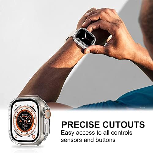 כיסוי מארז של Kappde עבור Apple Watch Ultra 49 ממ פגוש ללא מגן מסך מסגרת מחשב קשה לסדרת Iwatch 8