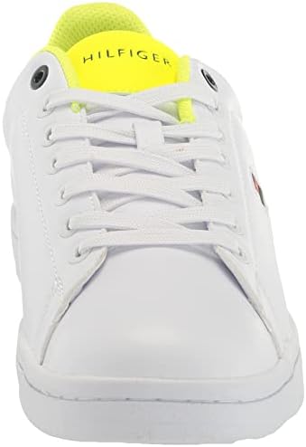 נעלי ספורט לוסום לגברים של טומי הילפיגר, לבן / צהוב, 10.5