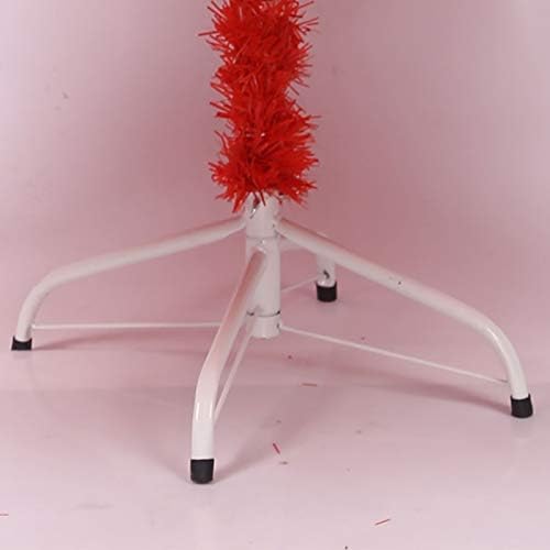 Dulplay 5ft אדום PVC עץ חג המולד המלאכותי, עם עמדת מתכת לא מתקפלת מעשה-ריד רוז אדום עץ אורן חג המולד, לחג מקורה