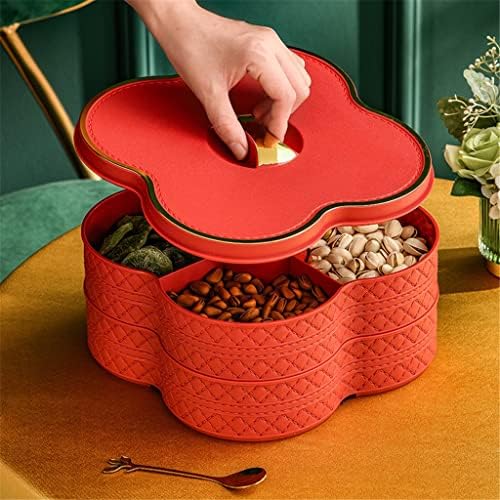הוקאי בית סלון אדום סוכריות קופסא עם מכסה מסעדה 2 שכבות פירות צלחת אגוז תיבת אפס נקודת תיבה