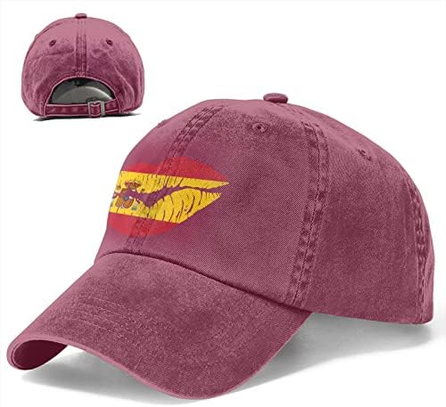 מנגלו ספרד דגל שפות יוניסקס מתכוונן כובע נהג משאית כובעי אבא בייסבול כובעי כותנה קאובוי כובע שחור