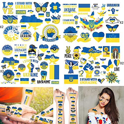 אוקראינה זמני קעקועים אוקראינה מדבקת אוקראינה דגל ספקי - מזויף קעקועים מדבקות לנשים ילדים בני בנות תגמולים מתנה,