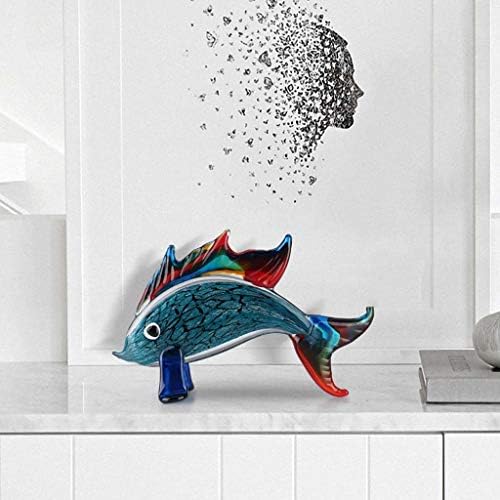 WJCCY זכוכית דג יד מפוצצת אמנות זכוכית דג פגון פגמת מתנה אספנית קישוט שולחן שולחן שולחן אביזרי קישוט