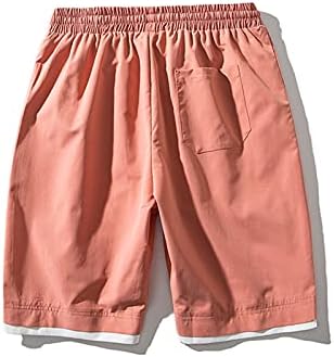 מכנסיים קצרים לגברים של YMOSRH צבע אחיד קיץ רופף מכנסיים קצרים מזדמנים נוחים מכנסי חוף