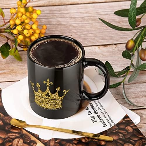 זהב כתר הדפסת קרמיקה ספל קפה כוס תה כוס מצחיק מתנה עבור משרד בית נשים גברים