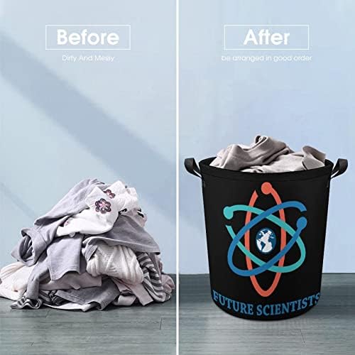 עתיד מדענים סל כביסה סל כביסה תיק סל אחסון תיק מתקפל גבוה עם ידיות