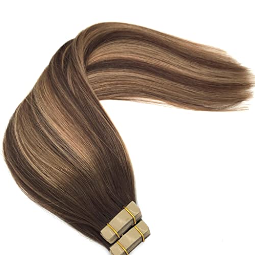 קלטת גו גו בתוספות שיער שיער אנושי שוקולד חום עד קרמל בלונדינית 20 יחידות 50 גרם רמי שיער אנושי תוספות באליז