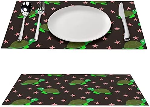 צבי ים שולחן ארוחת ערב מפלסטיק מחצלת 17.7 x 11.8 מלבן כרית שולחן כרית PVC מלבן