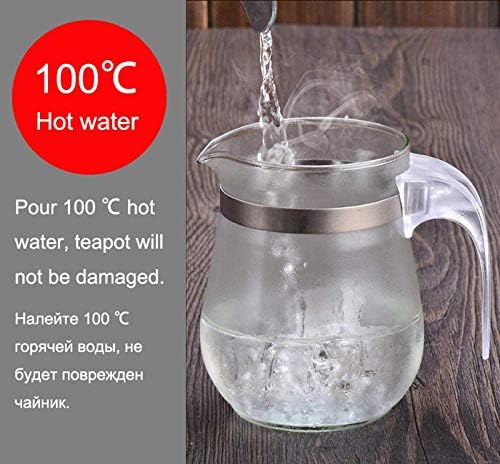 סירי yf-chen זכוכית זכוכית קומקום 500 מל חום עמיד כוסות תה סיר תה קפה קפה פרח תפא