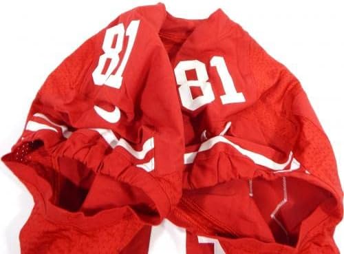2012 סן פרנסיסקו 49ers Garrett Celek 81 משחק הונפק אדום ג'רזי 44 DP35620 - משחק NFL לא חתום משומש גופיות