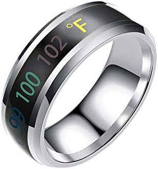 טואו קלאסי פיזי אינטליגנטי טמפרטורת זוג טבעת מצב רוח תצוגת קסם טבעת להקת תכשיטי חתונה מתנת יום הולדת