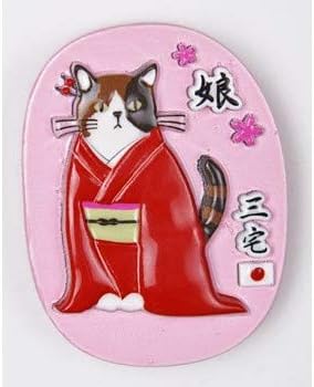 FriendShill JW-473-132 IZAKAYAMIYAKE CALICO CAT CAT, יפן, מזכרת נכנסת, תפוז, 2.6X3.8 אינץ '