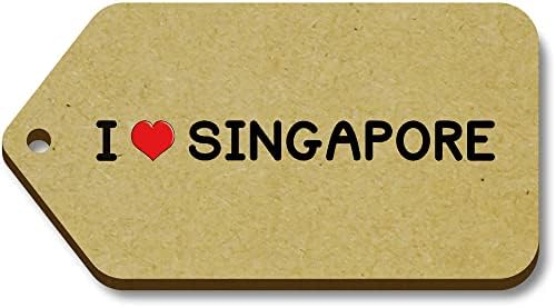 אזידה 10 איקס 'אני אוהב סינגפור' 66 מ מ איקס 34 מ מ תגי מתנה
