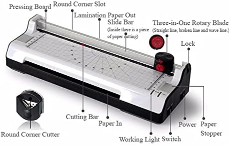 מכונת Laminator PPYU רב -תכליתית חמה וקרה נייר נייר גוזם 3 פונקציות חיתוך 50 כיסים למינציה