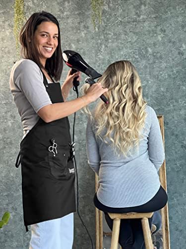 סינר מעצב שיער-סינר סלון למספרה-3 כיסים-לנשים / גברים-סינר למספרות, מעצבי שיער שיתאימו לכל מה שצריך, ובהישג
