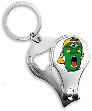איפור דגל לאומי ברזיל צורח כובע ציפורניים טבעת ניפר טבעת מפתח בקבוקי בקבוקי שרשרת