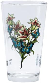 TAT2 16OZ כוס חצי ליטר עם סלינה מדינה קעקועים פרפר קעקועים פרחים