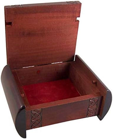 קופסה סודית עיצוב עץ כהה מסורתי לתכשיטים ומזכרות