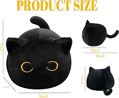 שחור חתול קטיפה, חתול ממולא בעלי החיים צעצוע כרית, רך קטיפה כרית, שחור חתול בפלאש צעצוע, מתנות עבור